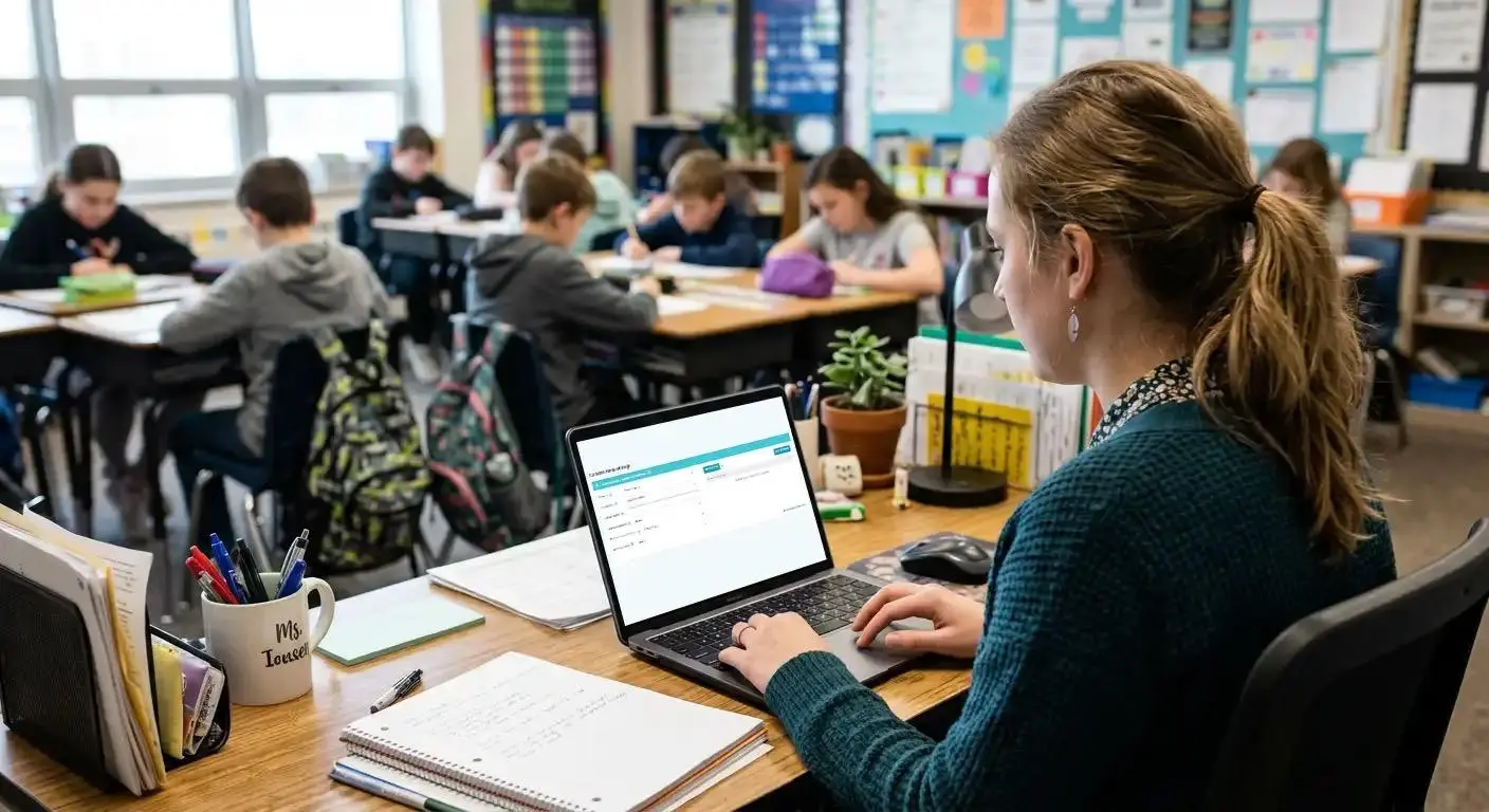 Learner using Lifeskills on a laptop